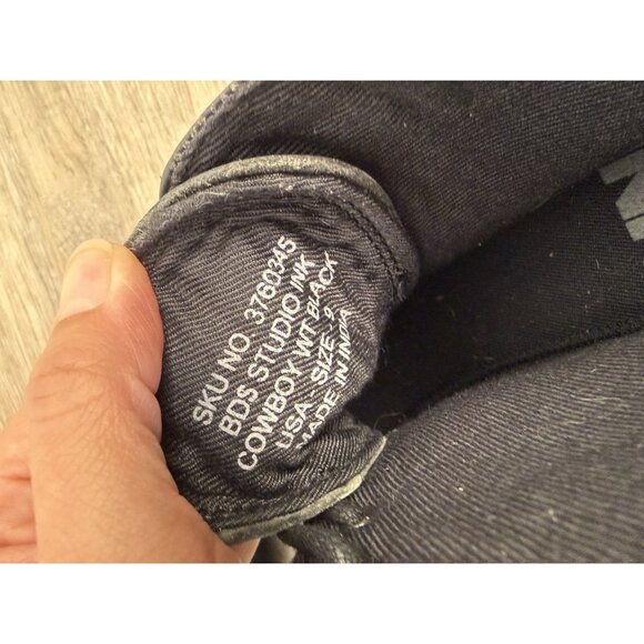 Studio Ink Cowboy Wing Tip Men's Black Leather Ankle Boots Size 9 Brogue - Picture 12 of 12